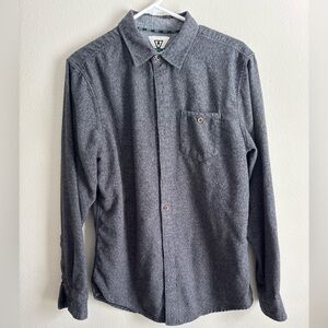 VISSLA Charcoal Button Down Flannel Shirt